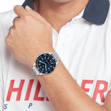 Tommy Hilfiger Blue Dial Silver Stainless Steel Strap Men Watch 1792012