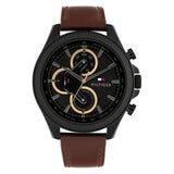 TOMMY HILFIGER BROWN LEATHER STRAP SUB-COUNTER WATCH 1792164