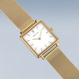 Bering Classic White Dial Gold Milanese Strap Women Watch 18226-334