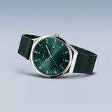 Bering Ultra Slim Green Dial & Milanese Strap Men Watch 18740-808