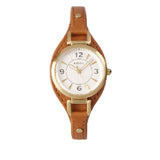 Fossil White Dial And Brown Leather Women Watch ES5215