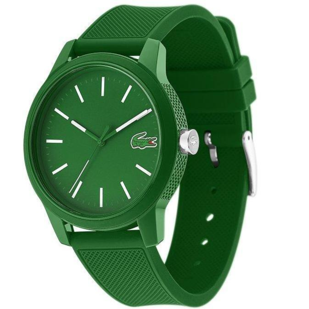 LACOSTE 12.12 2010985 GREEN SILICONE STRAP ANALOG WATCH
