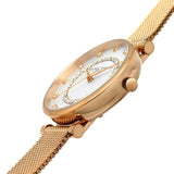 Olivia Burton Belgrave White and Carnation Gold Mesh Women Watch 24000006