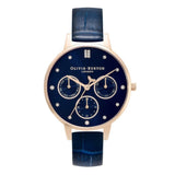 Olivia Burton Multifunction Blue Dial And Leather Strap Women Watch 24000011