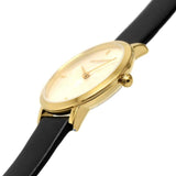 Olivia Burton Signature Ultra Slim Bee Black Leather Strap Women Watch 24000019