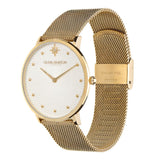 Olivia Burton Celestial Ultra Slim Metallic White & Gold Mesh Women Watch 24000024
