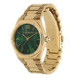 Olivia Burton Green Dial Gold Stainless Steel Strap Women Watch 24000029