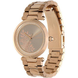 Olivia Burton Signature T-Bar Floral Rose Gold Stainless Steel Strap Women Watch 24000044