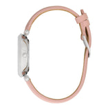 Olivia Burton Signature Floral T-Bar Silver & Rose Leather Strap Women Watch 24000046