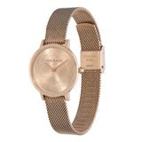 Olivia Burton Signature Floral Ultra Slim Carnation Rose Gold Mesh Women Watch 24000059