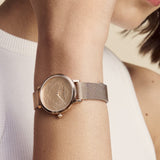 Olivia Burton Signature Floral Ultra Slim Carnation Rose Gold Mesh Women Watch 24000059