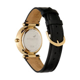 Olivia Burton Signature Floral T-Bar Gold & Black Leather Strap Women Watch 24000064