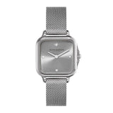 Olivia Burton Classic Grosvenor Light Grey Silver Milanese Strap Women Watch 24000086