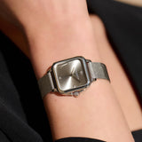 Olivia Burton Classic Grosvenor Light Grey Silver Milanese Strap Women Watch 24000086