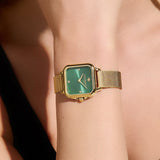 Olivia Burton Grosvenor Green & Gold Milanese Strap Women Watch 24000087