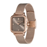 Olivia Burton Classic Grosvenor & Carnation Gold Milanese Strap Women Watch 24000088