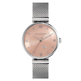 Olivia Burton Pink Dial Silver Milanese Strap Women Watch 24000095