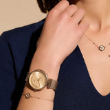 Olivia Burton Minima Bee Rose Gold Milanese Strap Women Watch 24000097