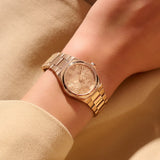 Olivia Burton Sports Luxe Mini Hexa Carnation Gold Stainless Steel Strap Women Watch 24000110
