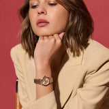 Olivia Burton Sports Luxe Mini Hexa Carnation Gold Stainless Steel Strap Women Watch 24000110