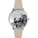 Olivia Burton Floral Dial Antique Pearl Leather Women Watch 24000113