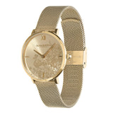 Olivia Burton Floral Blooms Gold Dial Milanese Strap Women Watch 24000114