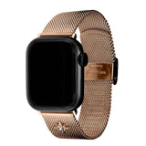 Olivia Burton Black Dial Rose Gold Milanese Strap Women Watch 24300011