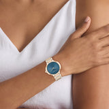 Calvin Klein Blue Dial Rose Gold Stainless Steel Strap Women Watch 25000048