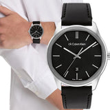 Calvin Klein Black Dial & Leather Strap Men Watch 25000062