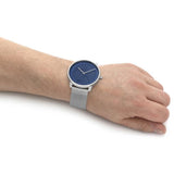 Calvin Klein Blue Dial Silver Milanese Strap Unisex Watch 25200031