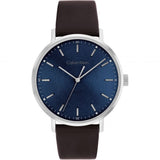 Calvin Klein Blue Dial Brown Leather Strap Men Watch 25200052
