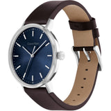 Calvin Klein Blue Dial Brown Leather Strap Men Watch 25200052