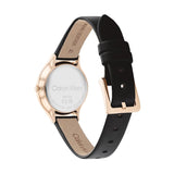 Calvin Klein Rose Gold Dial Black Leather Strap Women Watch 25200060