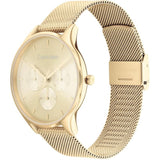 Calvin Klein Chronograph Gold Dial Milanese Strap Women Watch 25200103