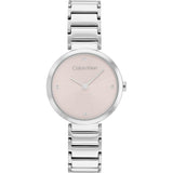 Calvin Klein Pink Dial Silver Stainless Steel Strap Women Watch 25200138