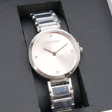Calvin Klein Pink Dial Silver Stainless Steel Strap Women Watch 25200138