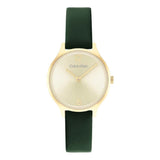 Calvin Klein Gold Dial Green Leather Strap Women Watch 25200147