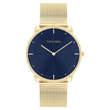 Calvin Klein Blue Dial Gold Milanese Strap Unisex Watch 25200153