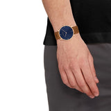 Calvin Klein Blue Dial Brown Leather Strap Men Watch 25200154