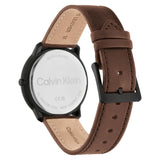 Calvin Klein Black Dial Brown Leather Strap Men Watch 25200155
