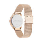 Calvin Klein White Dial Rose Gold Stainless Steel Strap Women Watch 25200158