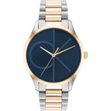 Calvin Klein Blue Dial Two-Tone Stainless Steel Strap Unisex Watch 25200165