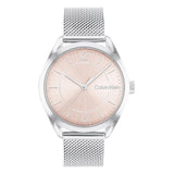 Calvin Klein Pink Dial Silver Milanese Strap Women Watch 25200193
