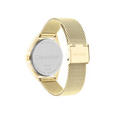 Calvin Klein White Dial Gold Milanese Strap Women Watch 25200195