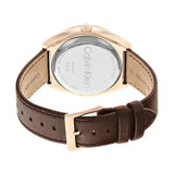 Calvin Klein Green Dial Brown Leather Strap Men Watch 25200202