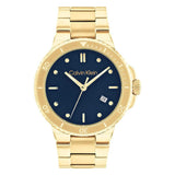 Calvin Klein Blue Dial Gold Stainless Steel Strap Men Watch 25200204