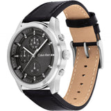 Calvin Klein Chronograph Black Dial Leather Strap Men Watch 25200211