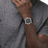 Calvin Klein Chronograph Black Dial Leather Strap Men Watch 25200211