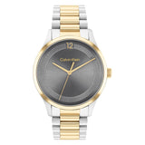Calvin Klein Gray Dial Two-Tone Stainless Steel Strap Unisex Watch 25200226