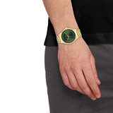 Calvin Klein Green Dial Gold Stainless Steel Strap Unisex Watch 25200229